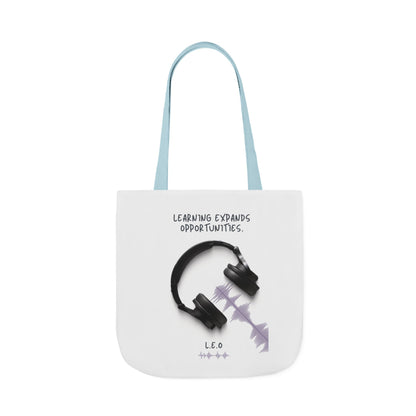 Personalized Initial Quote Headphones Canvas Tote Custom Name