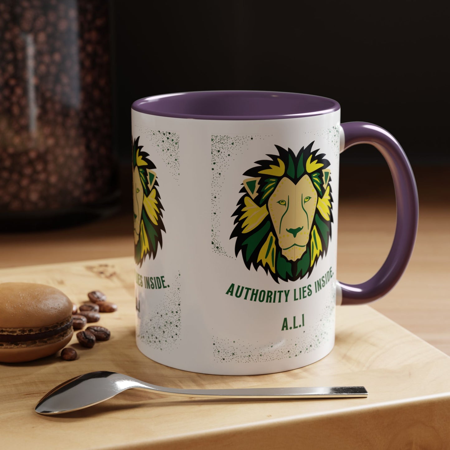 Personalized Initial Lion Accent Coffee Mug