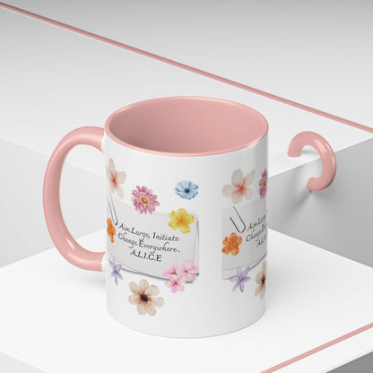 Personalized Floral Clip Note Accent Coffee Mug