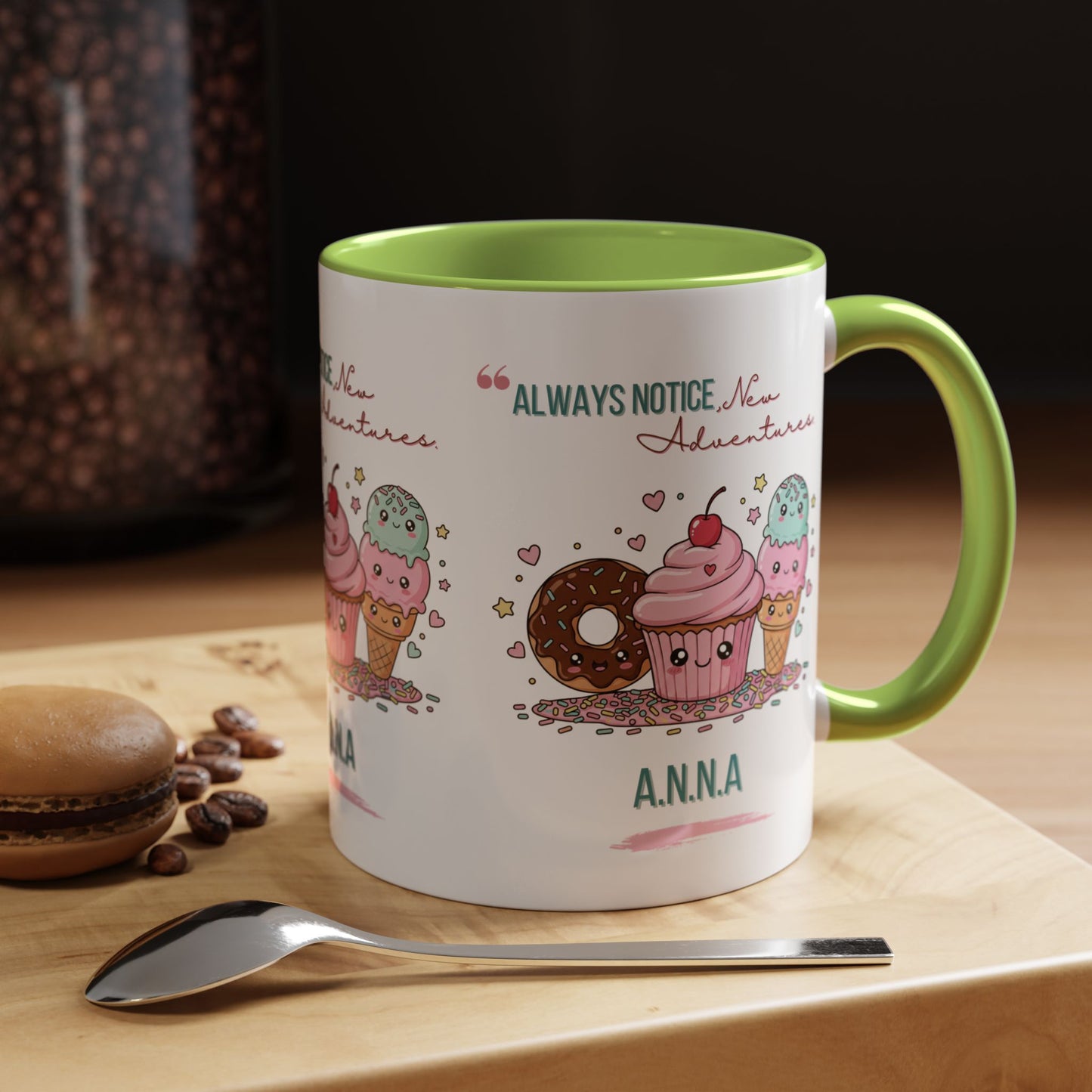 Personalized Initial Sweet Treat Accent Coffee Mug