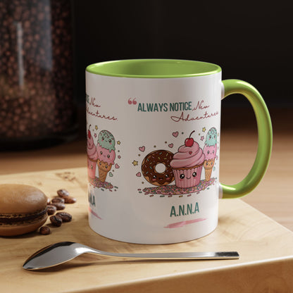 Personalized Initial Sweet Treat Accent Coffee Mug