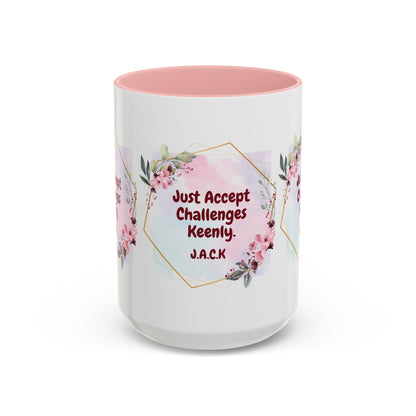 Personalized Floral Frame Accent Coffee Mug