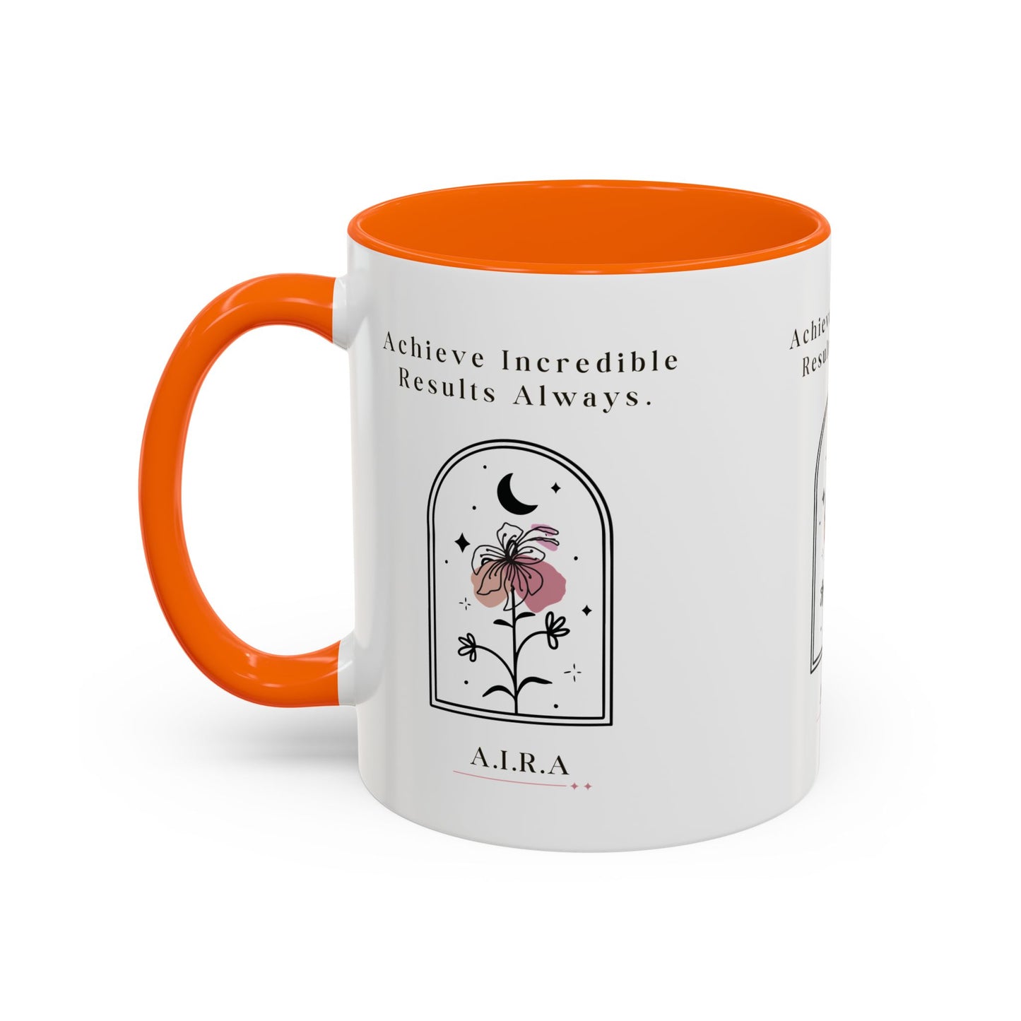 Personalized Initial Floral Moon Accent Coffee Mug