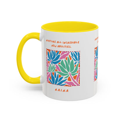 Personalized Initial Floral Momentum Accent Coffee Mug