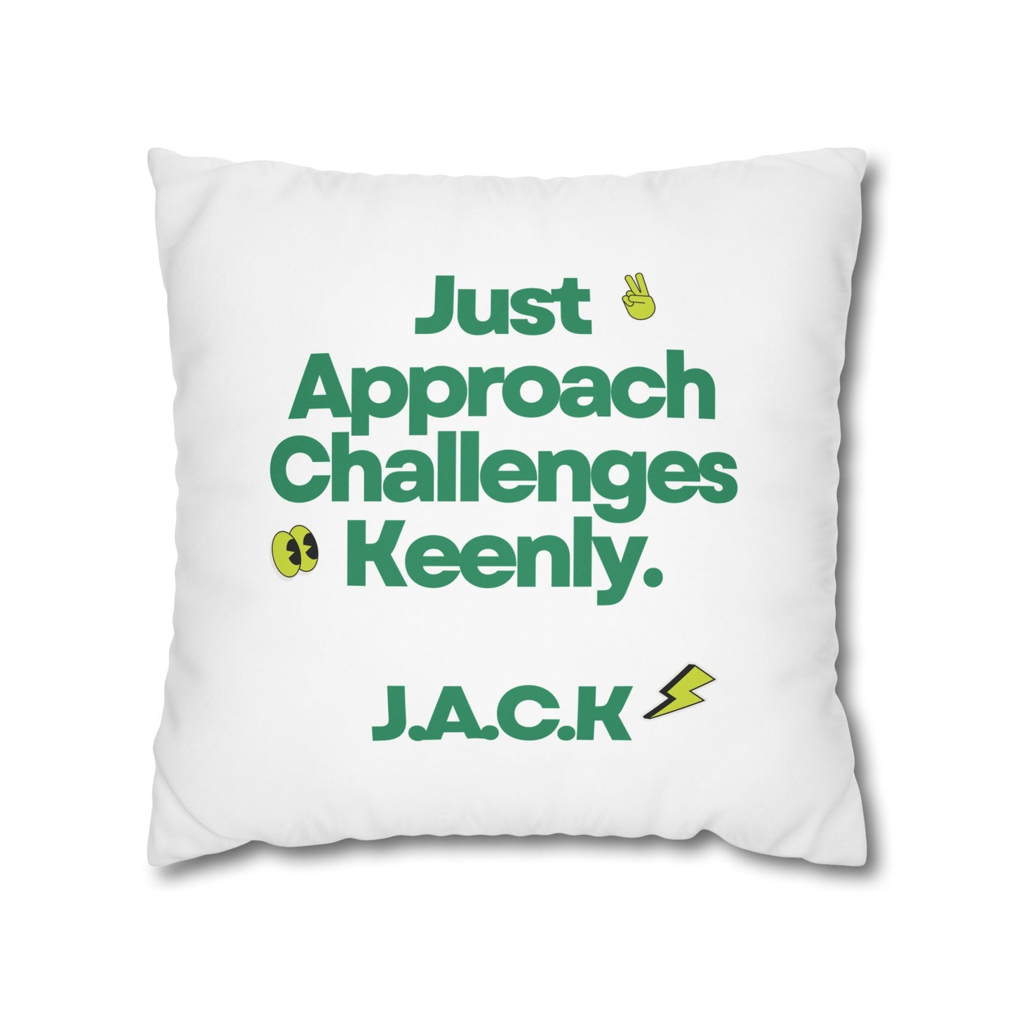 Personalized Initial Quote Simple Note — Custom Sayings on Square Poly Canvas Pillowcase