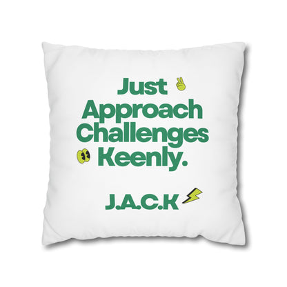 Personalized Initial Quote Simple Note — Custom Sayings on Square Poly Canvas Pillowcase