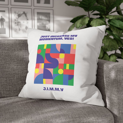 Personalized Initial Quote Colorful Momentum — Custom Sayings on Square Poly Canvas Pillowcase