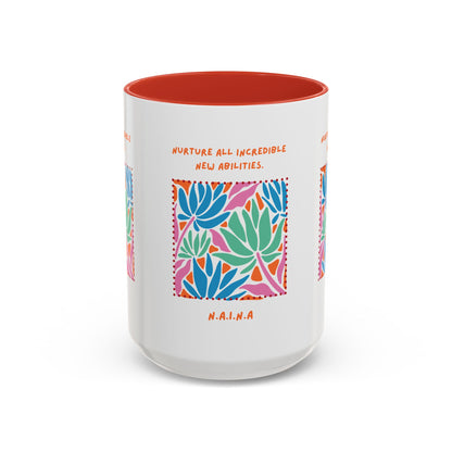 Personalized Initial Floral Momentum Accent Coffee Mug