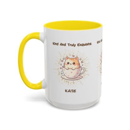 Personalized Initial Exquisite Cat Accent Coffee Mug