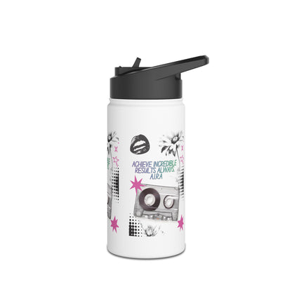 Personalized Initial Quote Cassette Stainless Steel Water Bottle