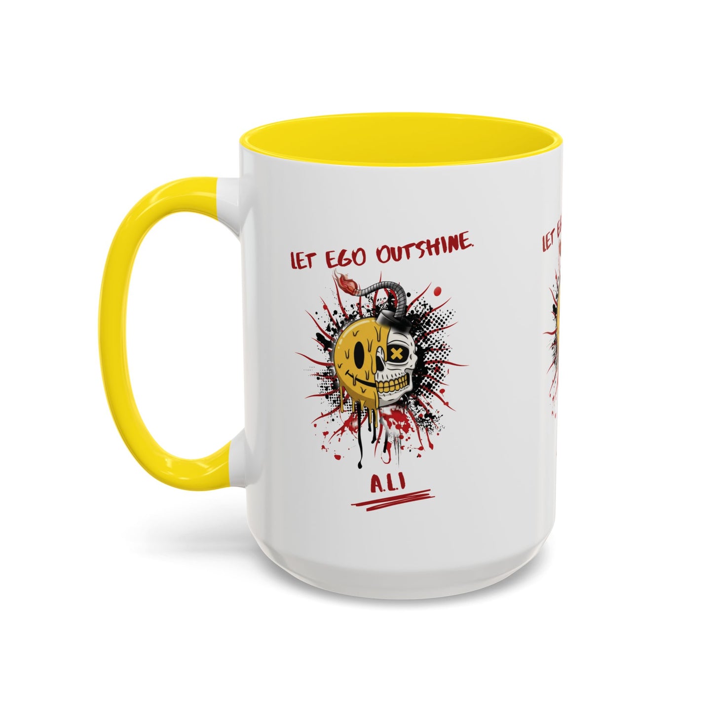 Personalized Split Smile Skull Accent Coffee Mug