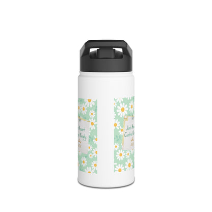 Personalized Initial Quote Floral Note Stainless Steel Water Bottle