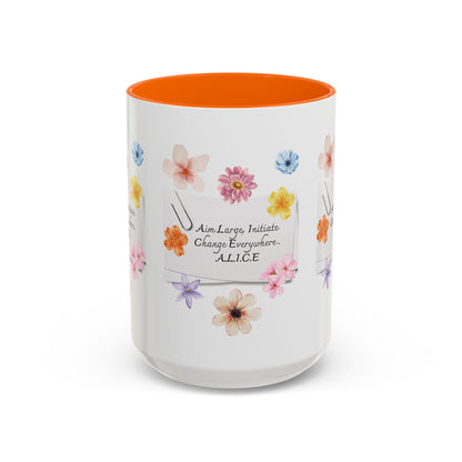 Personalized Floral Clip Note Accent Coffee Mug