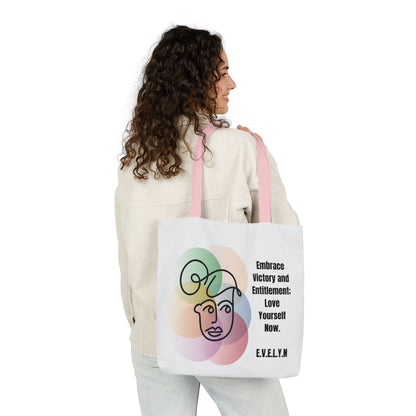 Personalized Initial Quote Sketch Girl Canvas Tote Custom Name