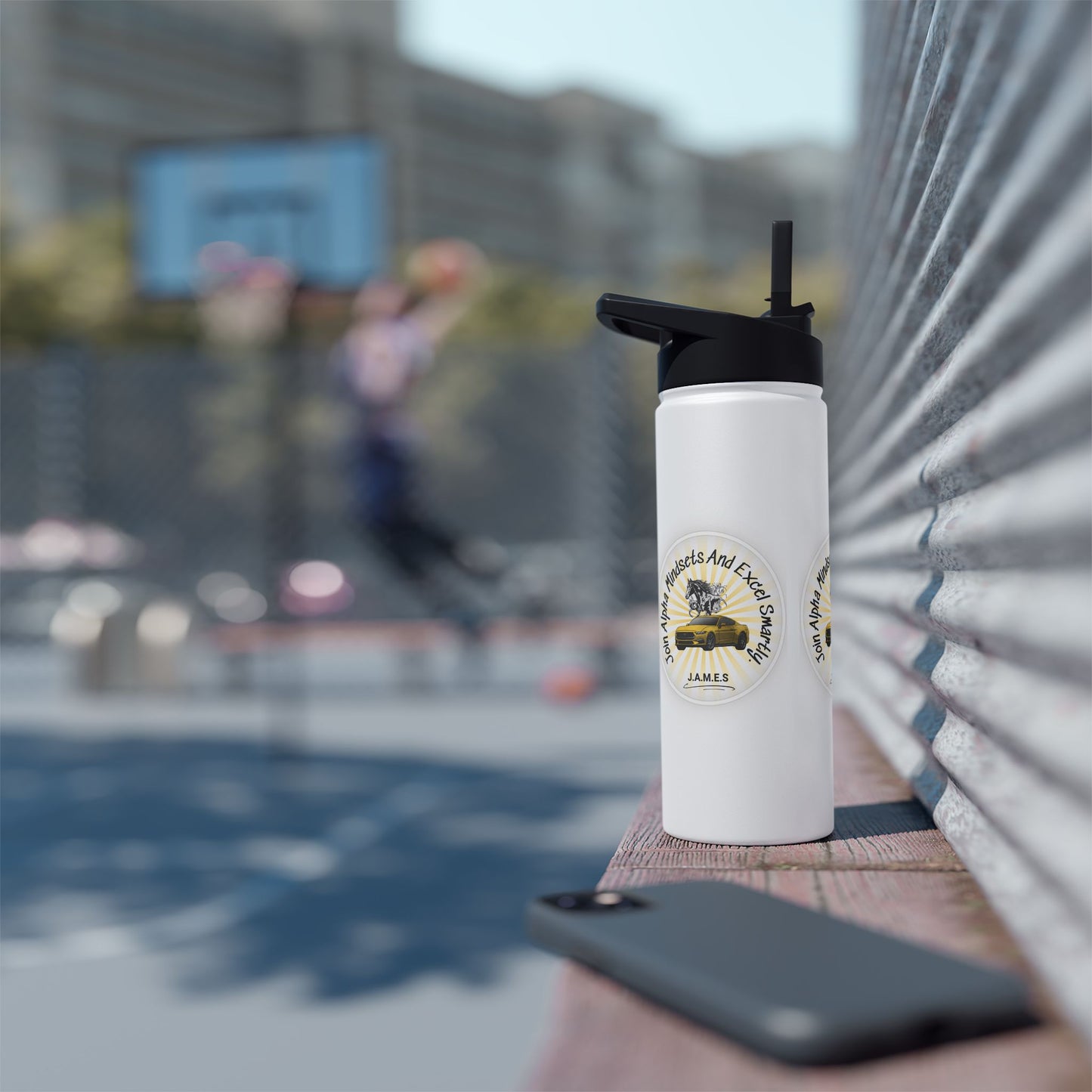 Personalized Initial Quote Horse Car Stainless Steel Water Bottle