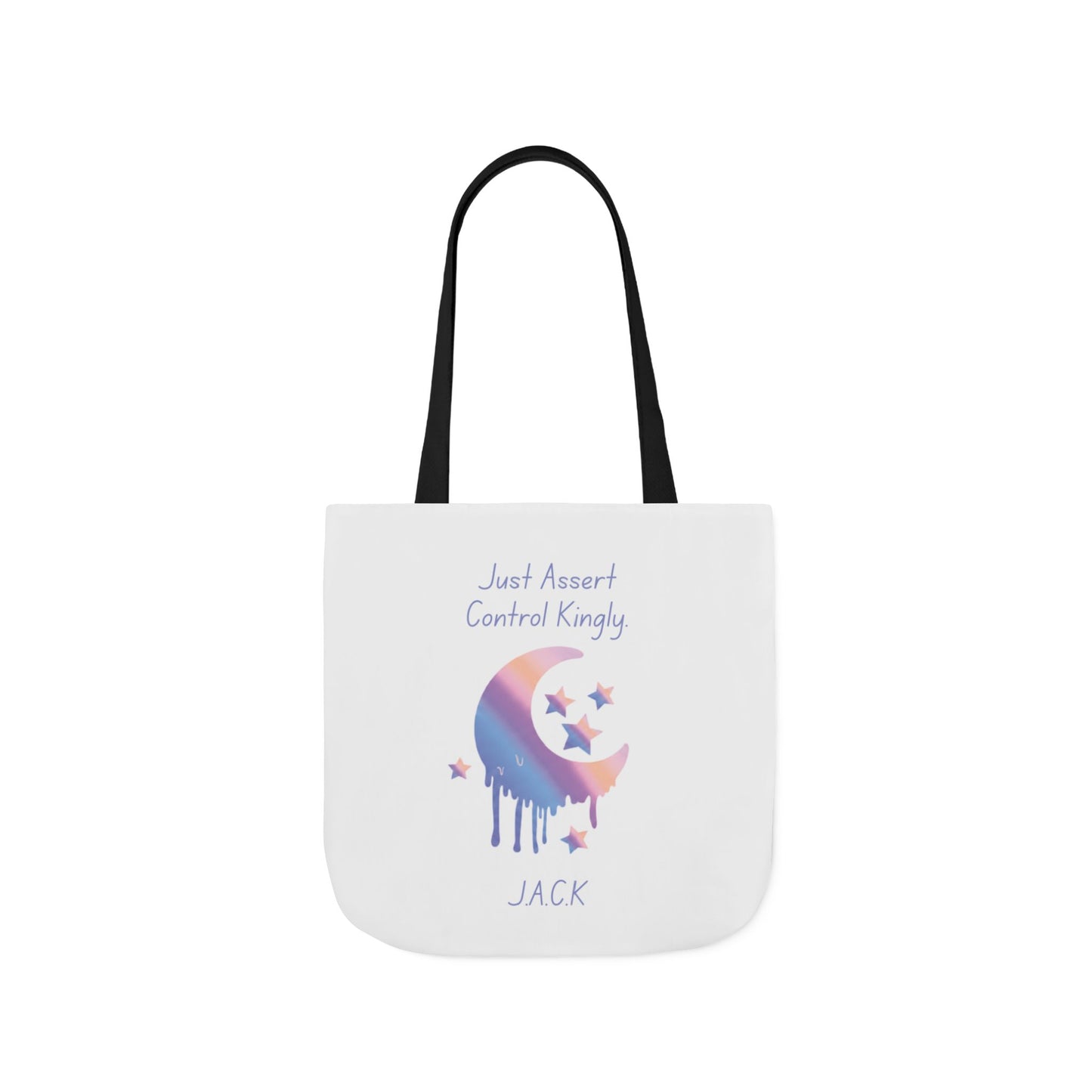 Personalized Initial Quote Moon Dripping Canvas Tote Custom Name