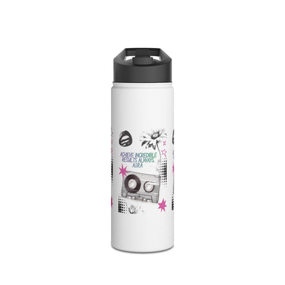 Personalized Initial Quote Cassette Stainless Steel Water Bottle