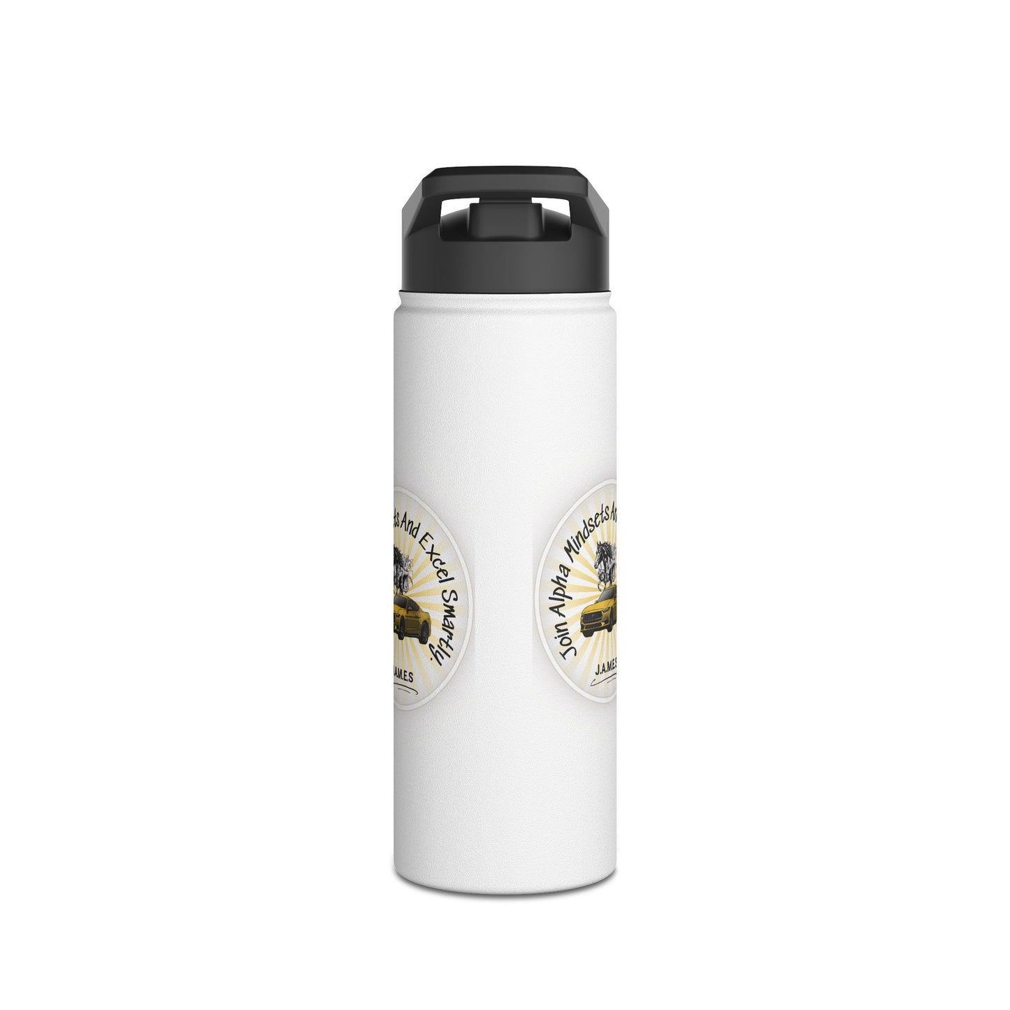 Personalized Initial Quote Horse Car Stainless Steel Water Bottle