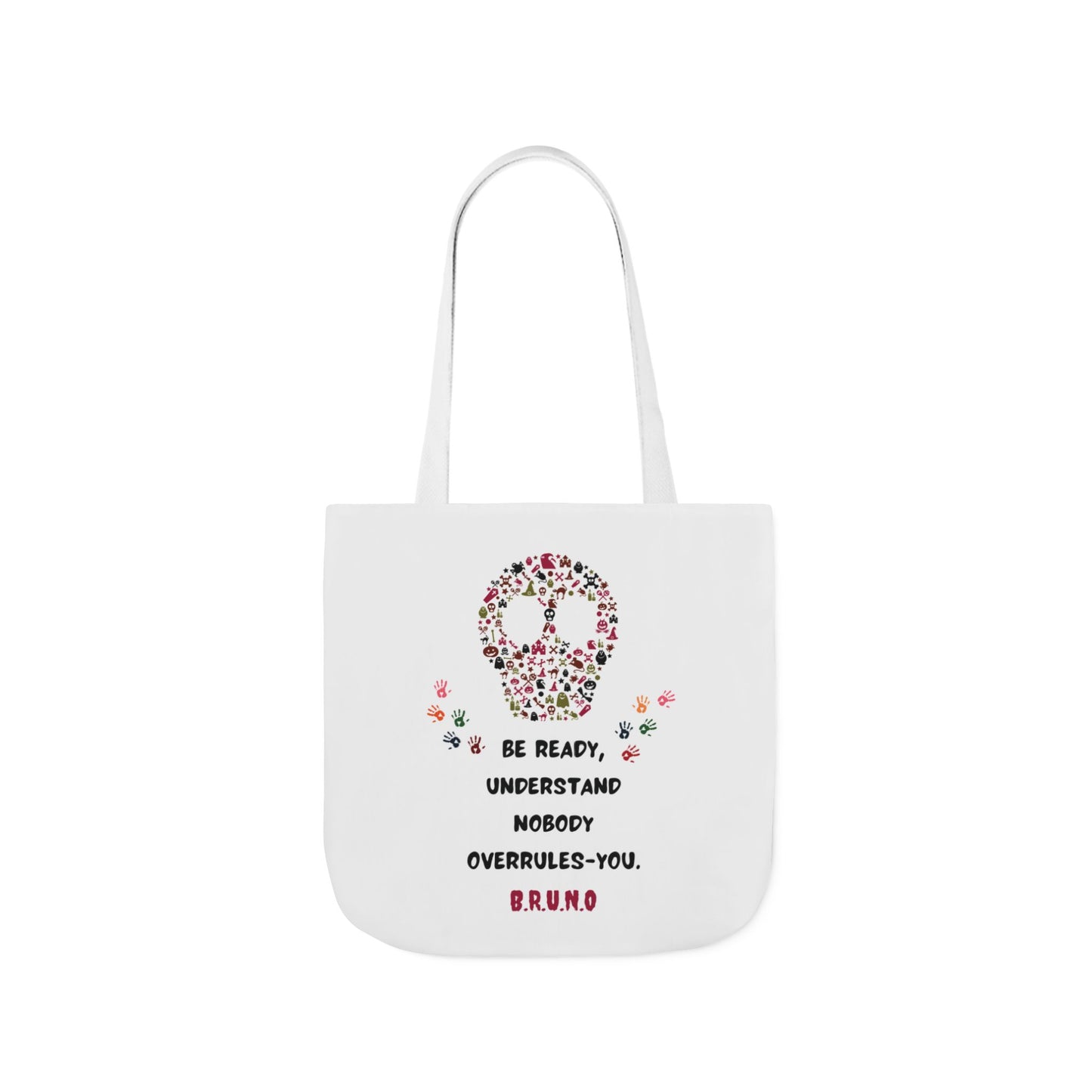 Personalized Initial Quote Floral Skull Canvas Tote Custom Name