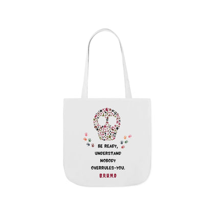 Personalized Initial Quote Floral Skull Canvas Tote Custom Name