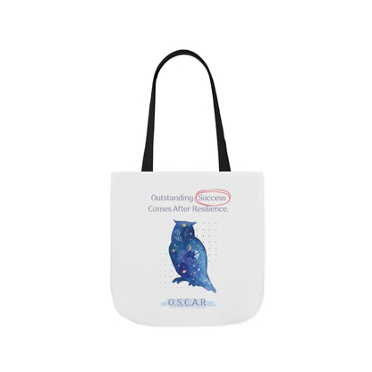 Personalized Initial Quote Owl Galaxy Canvas Tote Custom Name