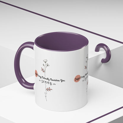 Personalized Initial Floral Minimalist Accent Coffee Mug