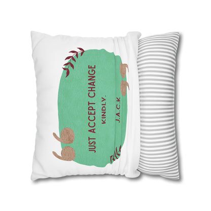 Personalized Initial Quote Oval Note — Custom Sayings on Square Poly Canvas Pillowcase