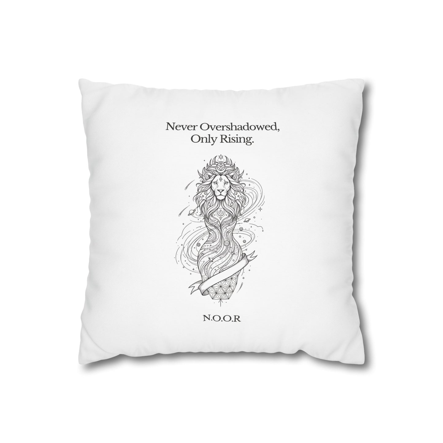 Customized monogrammed pillowcase with personalized quote. High-quality poly canvas square cushion cover, ideal for housewarming, wedding, or anniversary gifts with bespoke text.
