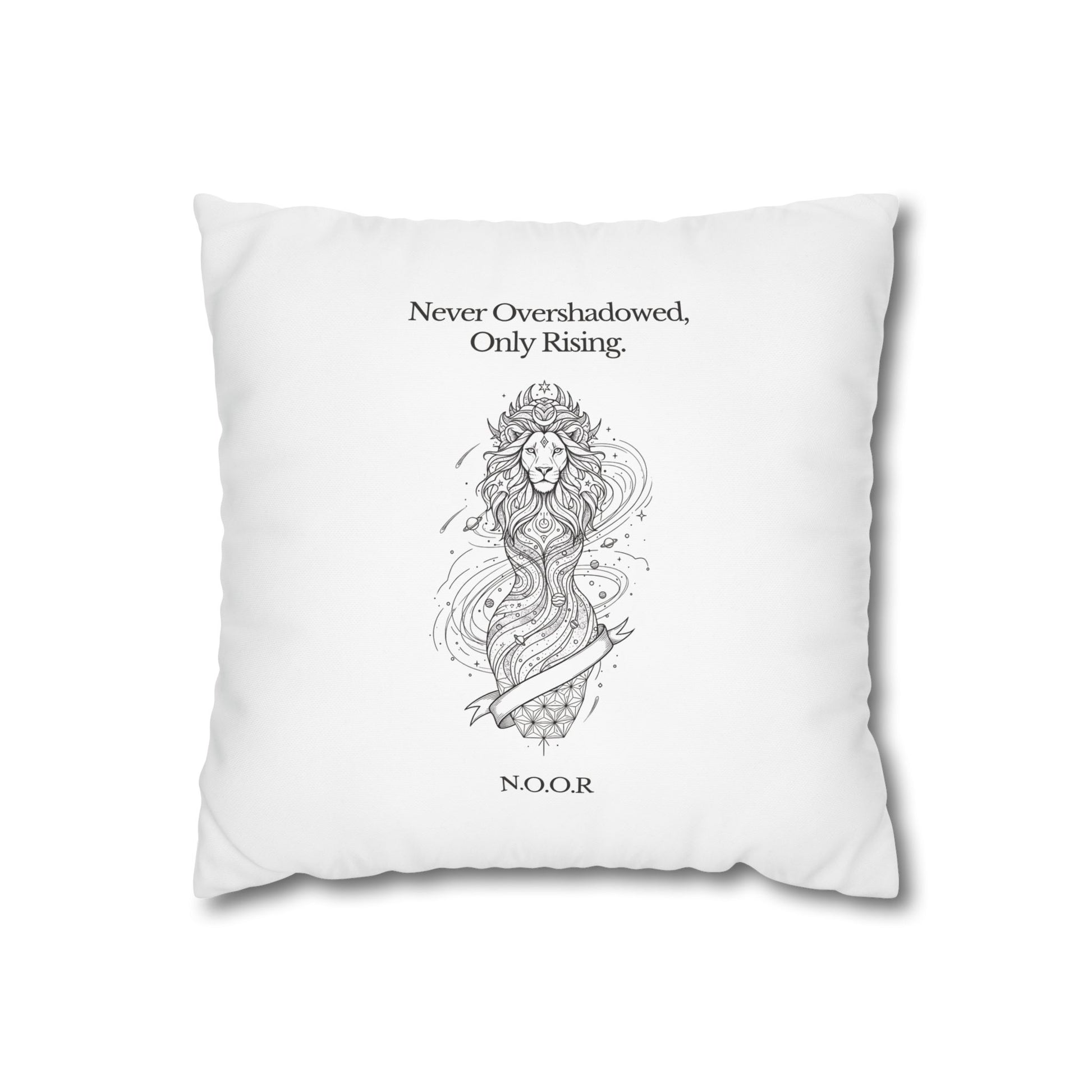 Customized monogrammed pillowcase with personalized quote. High-quality poly canvas square cushion cover, ideal for housewarming, wedding, or anniversary gifts with bespoke text.
