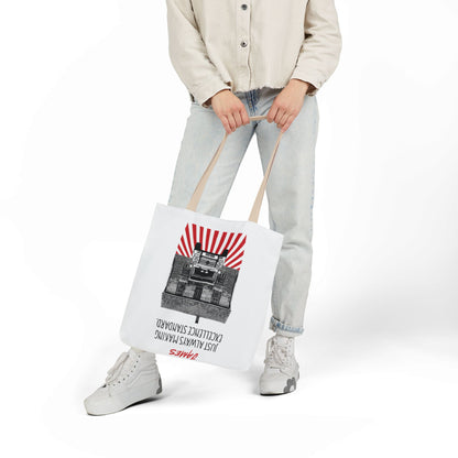 Personalized Initial Quote Vintage Car Canvas Tote Custom Name