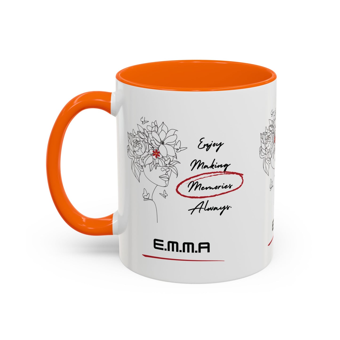 Personalized Initial Floral Girl Accent Coffee Mug