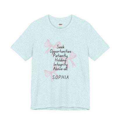 Personalized Pink Bow Graphic Tee