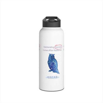 Personalized Initial Quote Owl Galaxy Stainless Steel Water Bottle
