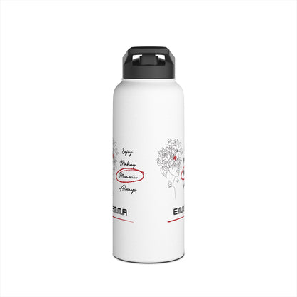 Personalized Initial Quote Floral Girl Stainless Steel Water Bottle