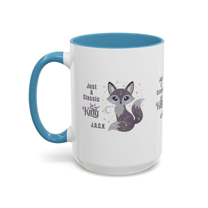 Personalized Initial Fox King Accent Coffee Mug
