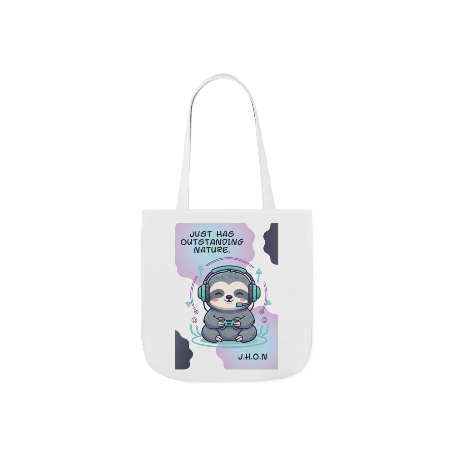 Personalized Initial Quote Sloth Gamer Canvas Tote Custom Name