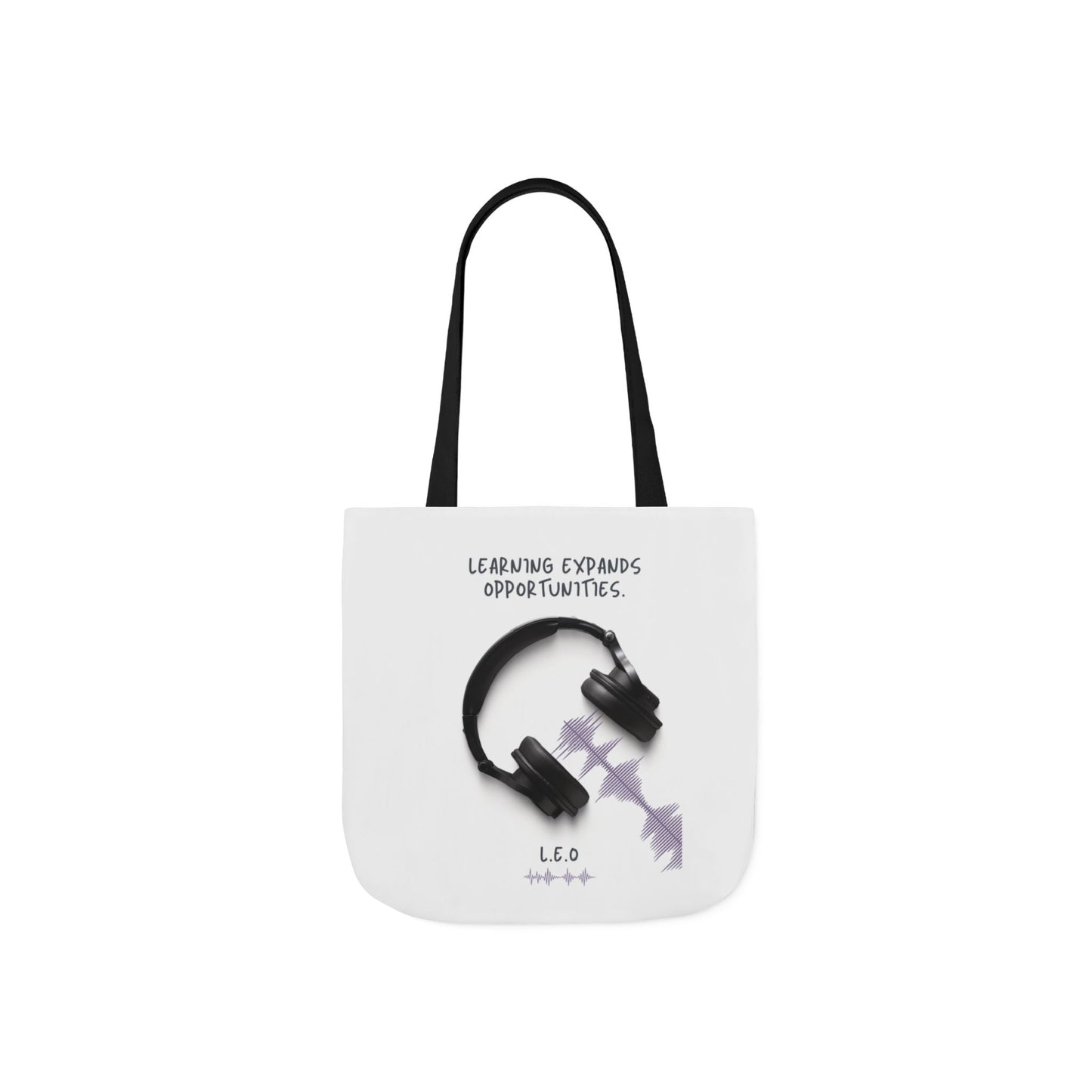 Personalized Initial Quote Headphones Canvas Tote Custom Name