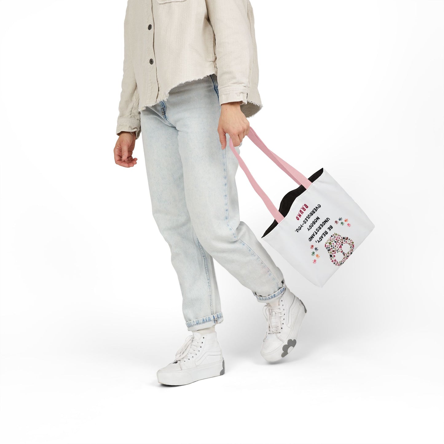 Personalized Initial Quote Floral Skull Canvas Tote Custom Name