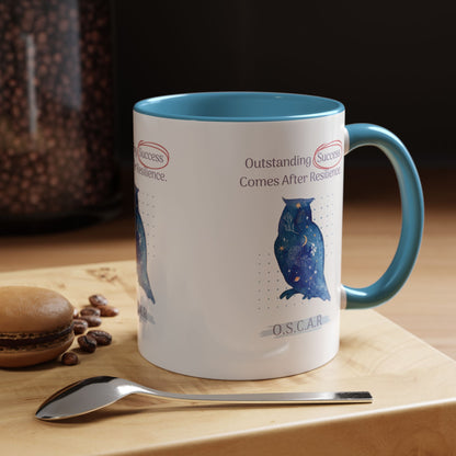 Personalized Initial Galaxy Owl Accent Coffee Mug