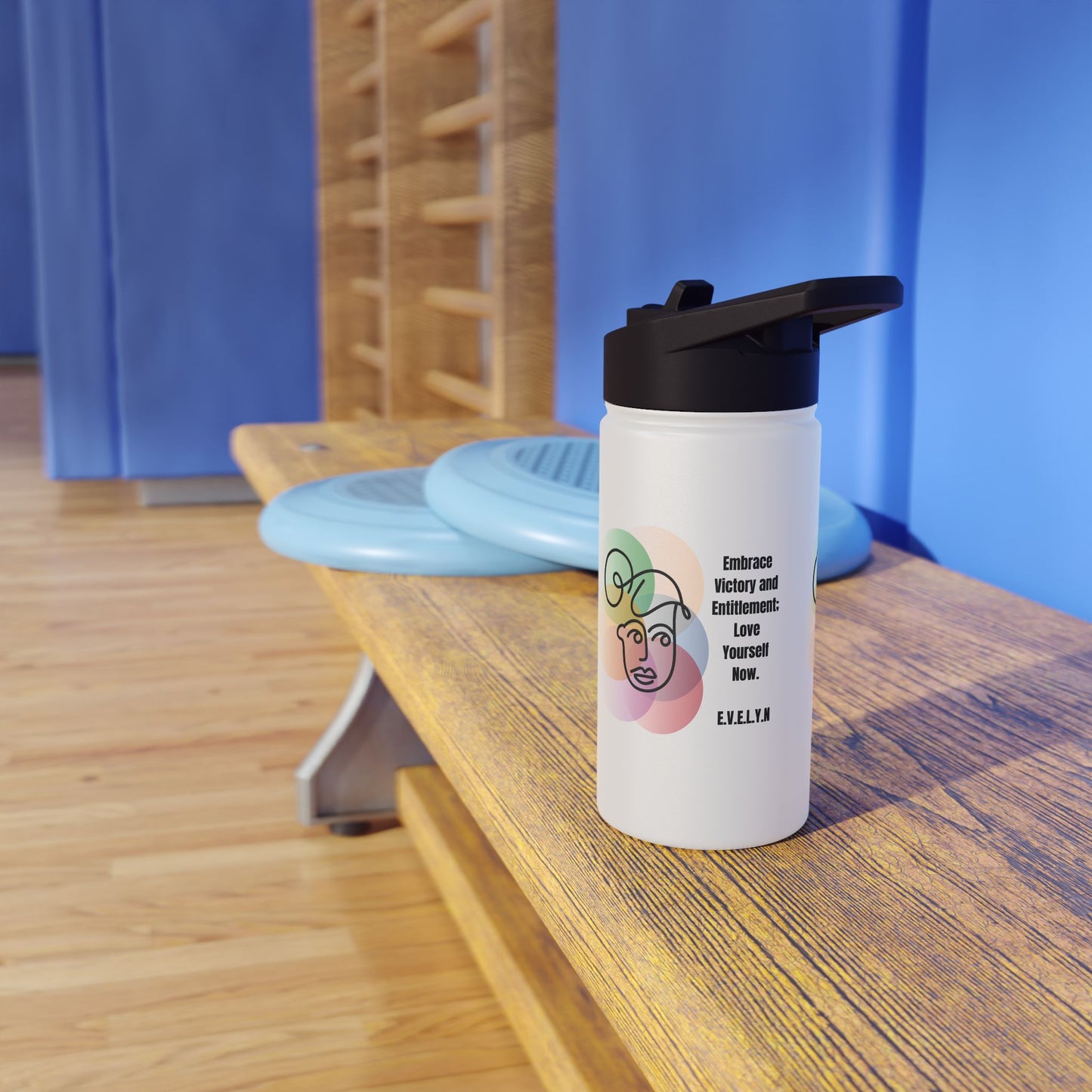 Personalized Initial Quote Sketch Girl Stainless Steel Water Bottle