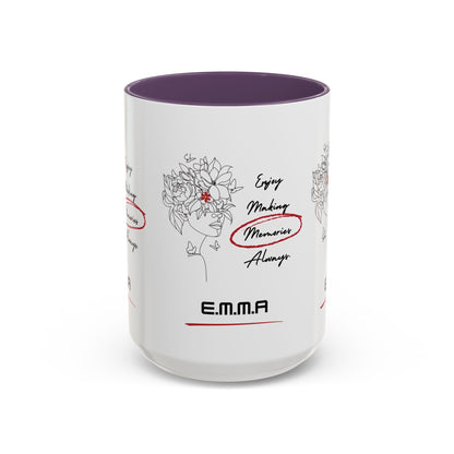 Personalized Initial Floral Girl Accent Coffee Mug