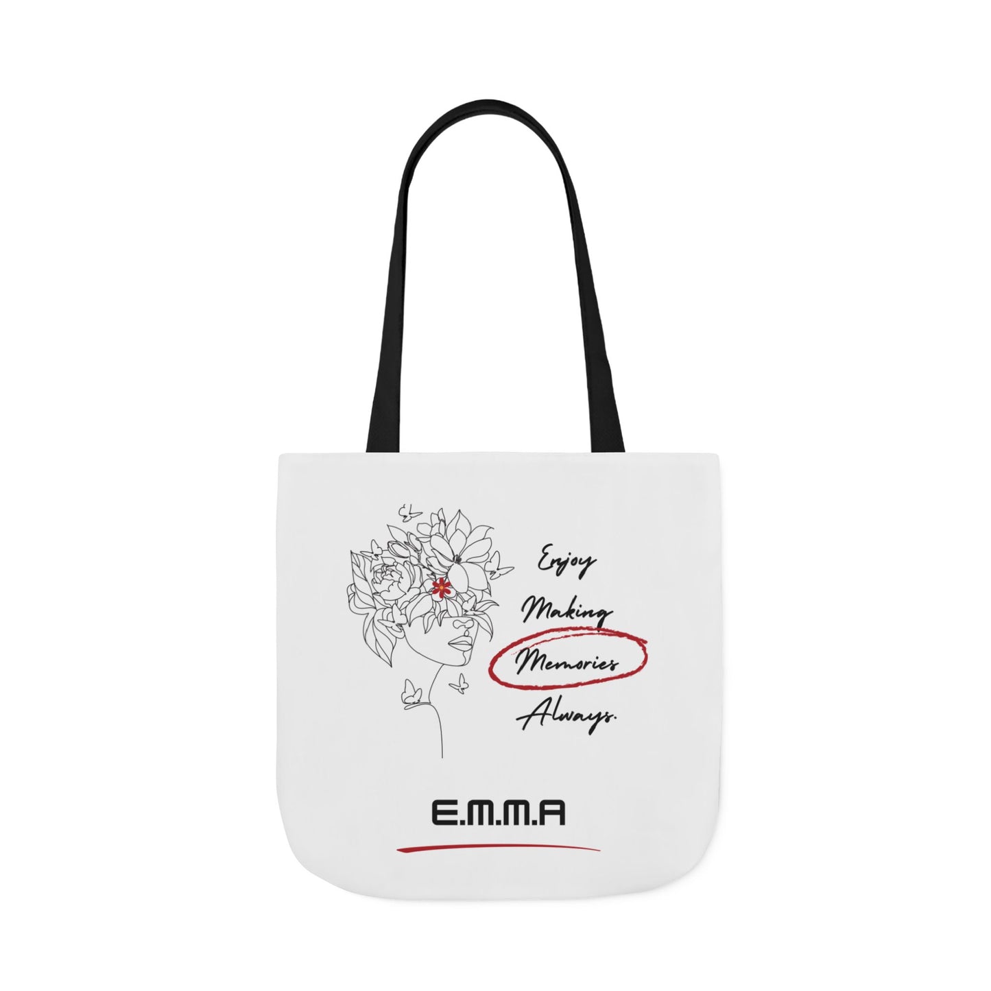 Personalized Initial Quote Floral Girl Canvas Tote Custom Name