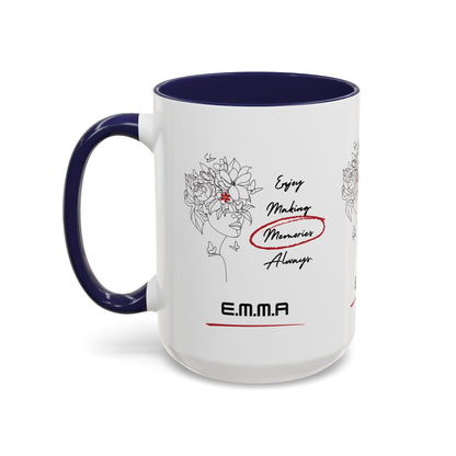 Personalized Initial Floral Girl Accent Coffee Mug