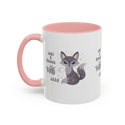 Personalized Initial Fox King Accent Coffee Mug
