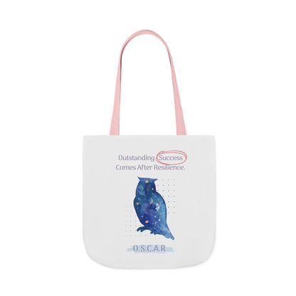 Personalized Initial Quote Owl Galaxy Canvas Tote Custom Name