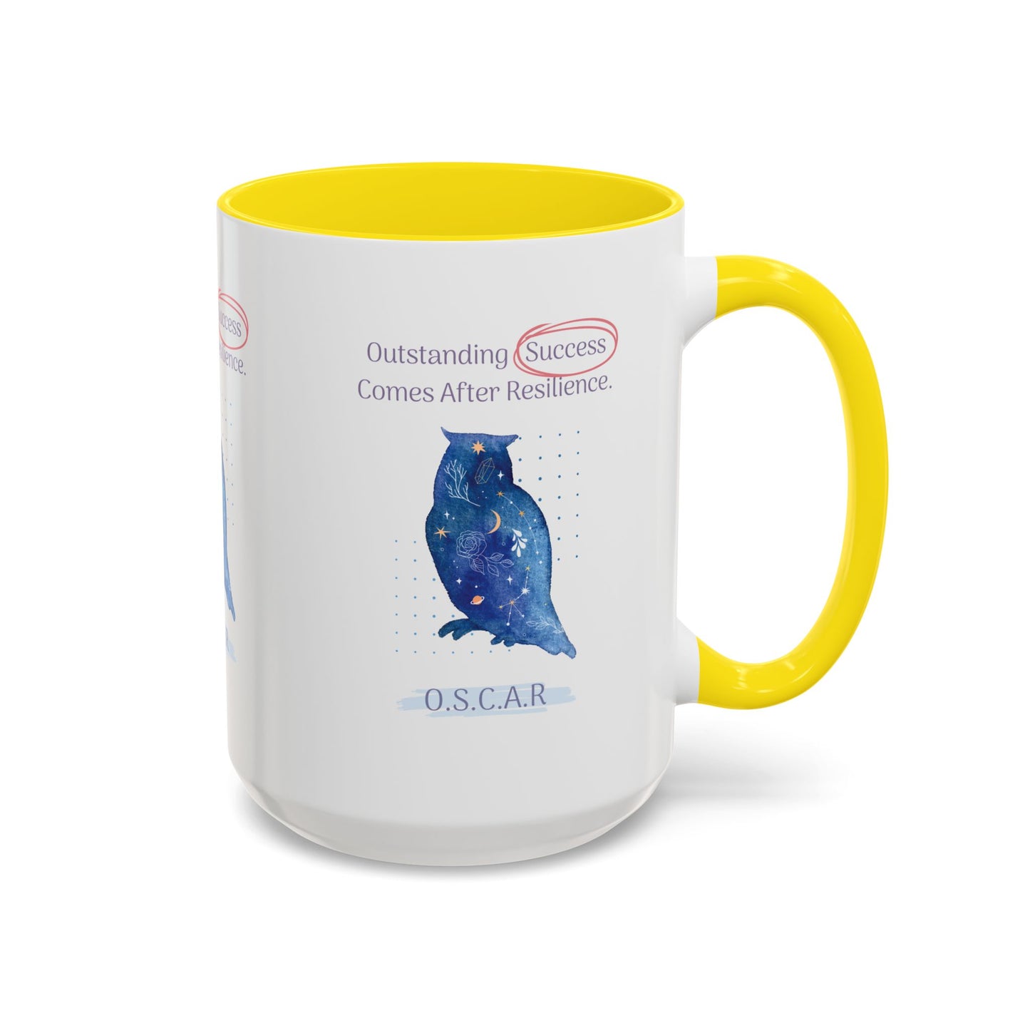 Personalized Initial Galaxy Owl Accent Coffee Mug