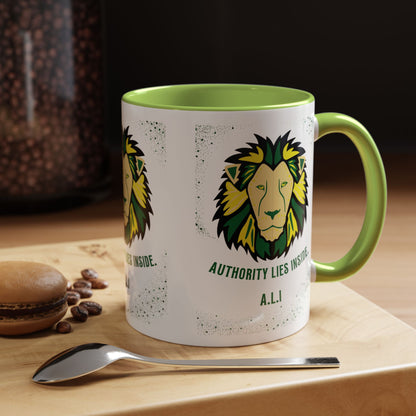 Personalized Initial Lion Accent Coffee Mug