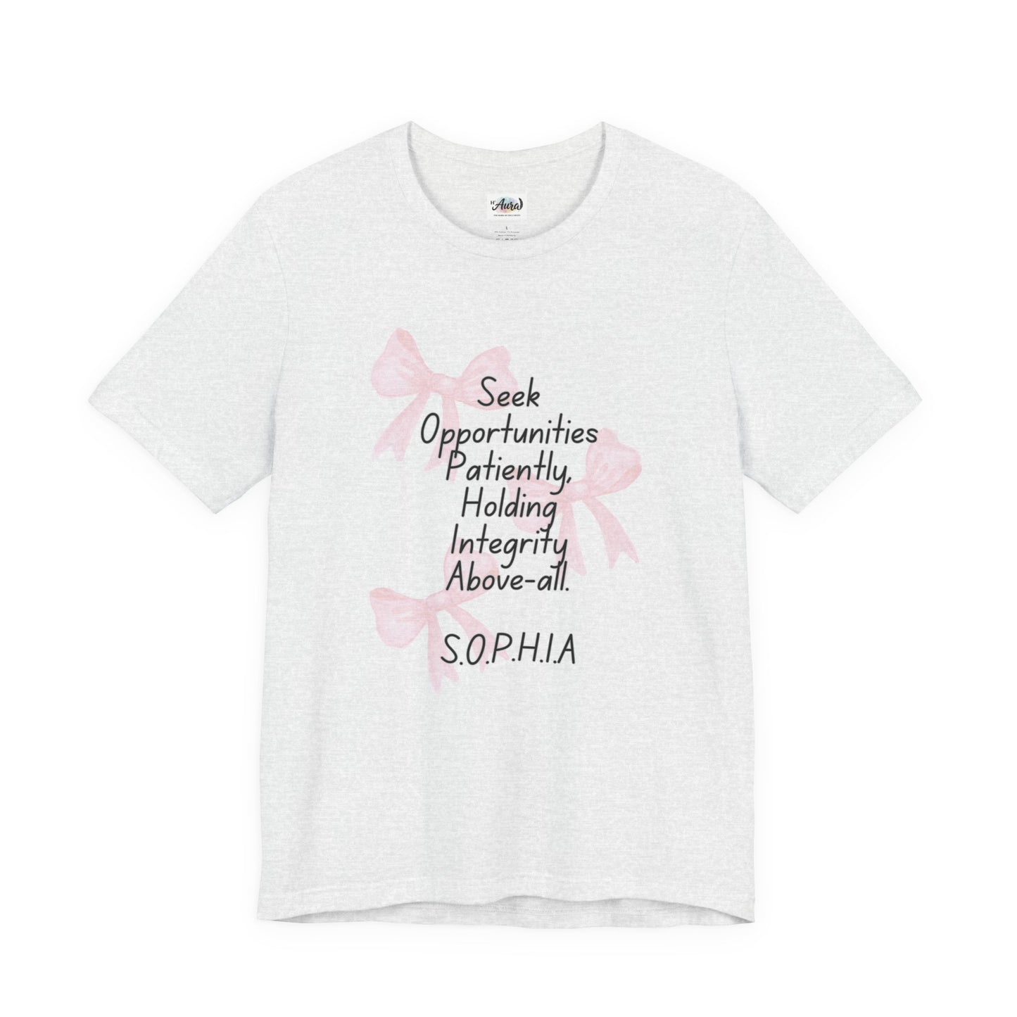 Personalized Pink Bow Graphic Tee
