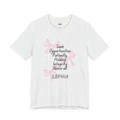 Personalized Pink Bow Graphic Tee