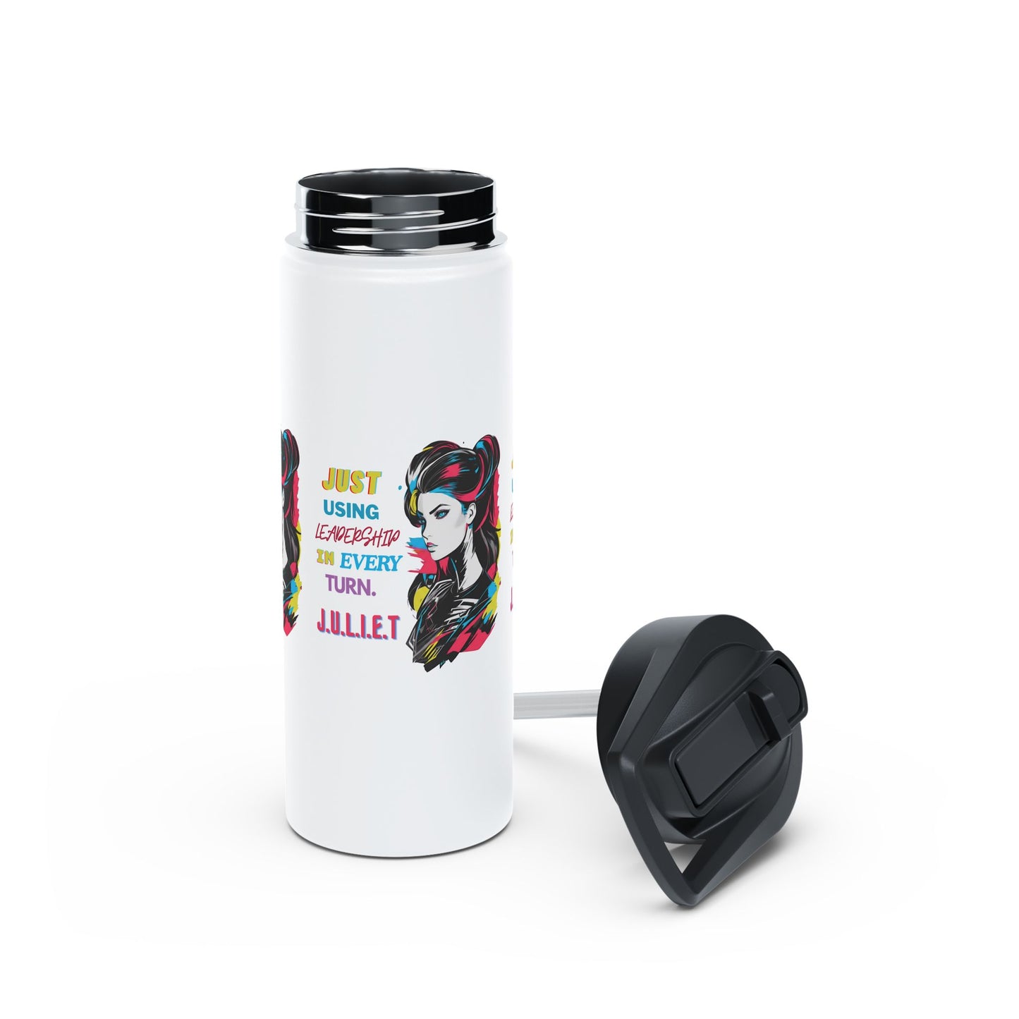 Personalized Initial Quote Vintage Girl Stainless Steel Water Bottle